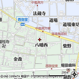 愛知県一宮市萩原町西御堂八幡西43周辺の地図