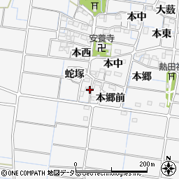 愛知県稲沢市祖父江町山崎（蛇塚イ）周辺の地図