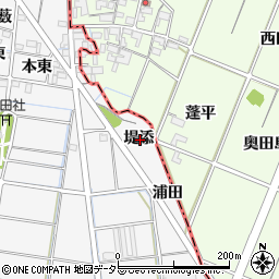 愛知県稲沢市祖父江町山崎堤添周辺の地図