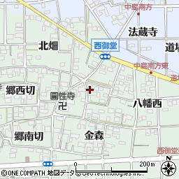愛知県一宮市萩原町西御堂八幡西16周辺の地図