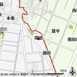 愛知県稲沢市祖父江町山崎（堤添）周辺の地図