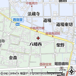 愛知県一宮市萩原町西御堂八幡西41周辺の地図