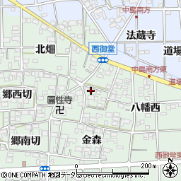 愛知県一宮市萩原町西御堂八幡西15周辺の地図