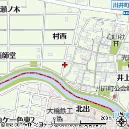 愛知県岩倉市川井町村西周辺の地図
