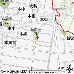 愛知県稲沢市祖父江町山崎車田周辺の地図