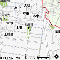 愛知県稲沢市祖父江町山崎（車田）周辺の地図