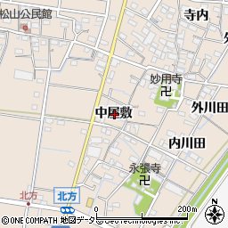 愛知県稲沢市祖父江町祖父江中屋敷周辺の地図