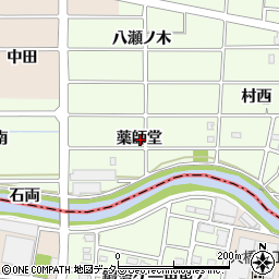 愛知県岩倉市川井町薬師堂周辺の地図