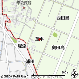 愛知県一宮市玉野蓬平周辺の地図