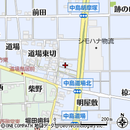 愛知県一宮市萩原町中島（道場東）周辺の地図