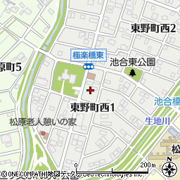 愛知県春日井市東野町西1丁目12-16周辺の地図