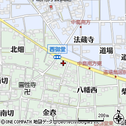 愛知県一宮市萩原町西御堂八幡西2-1周辺の地図