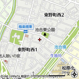 愛知県春日井市東野町西1丁目13周辺の地図