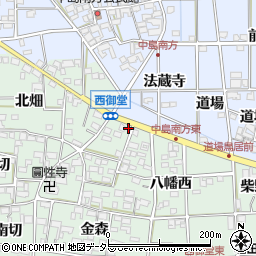 愛知県一宮市萩原町西御堂八幡西2周辺の地図