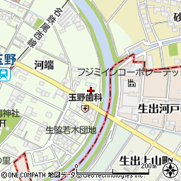 愛知県一宮市玉野上新田周辺の地図