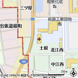愛知県一宮市萩原町西御堂土根22周辺の地図