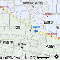 愛知県一宮市萩原町西御堂伝正寺周辺の地図