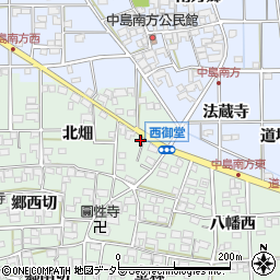 愛知県一宮市萩原町西御堂伝正寺13周辺の地図