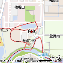 愛知県岩倉市野寄町向山周辺の地図