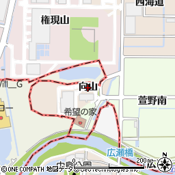 愛知県岩倉市野寄町（向山）周辺の地図