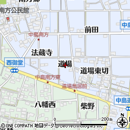 愛知県一宮市萩原町中島道場周辺の地図