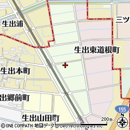 愛知県稲沢市生出西道根町周辺の地図