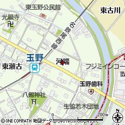 愛知県一宮市玉野河端周辺の地図