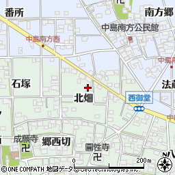 愛知県一宮市萩原町西御堂（北畑）周辺の地図