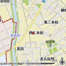 愛知県一宮市丹陽町九日市場西三本松周辺の地図
