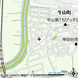 愛知県春日井市牛山町802周辺の地図