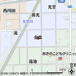 愛知県一宮市萩原町中島金森周辺の地図