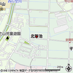 愛知県春日井市新開町北野池周辺の地図