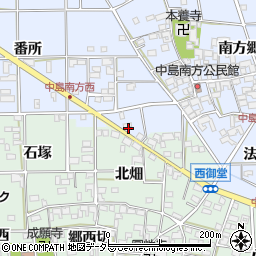 愛知県一宮市萩原町中島往還添西切周辺の地図