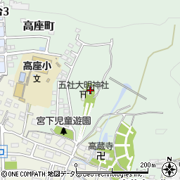 五社大明神社周辺の地図