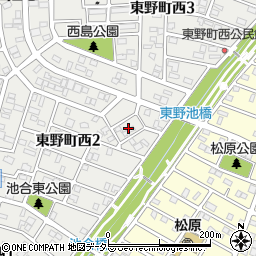 愛知県春日井市東野町西2丁目22周辺の地図