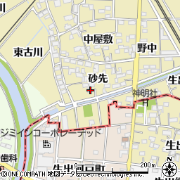 愛知県一宮市萩原町築込砂先430周辺の地図