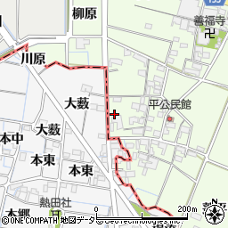 愛知県一宮市玉野平1188周辺の地図