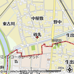 愛知県一宮市萩原町築込砂先484周辺の地図