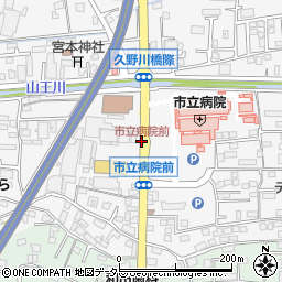 市立病院前周辺の地図