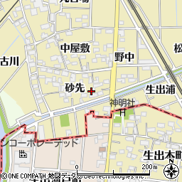 愛知県一宮市萩原町築込砂先481周辺の地図