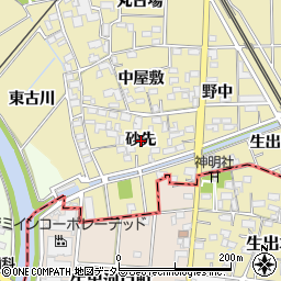 愛知県一宮市萩原町築込砂先周辺の地図