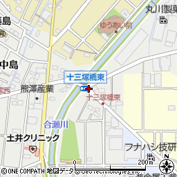 十三塚橋東周辺の地図