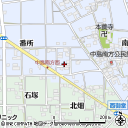 愛知県一宮市萩原町中島（往還）周辺の地図