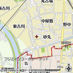 愛知県一宮市萩原町築込砂先456周辺の地図