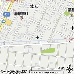 愛知県小牧市藤島町梵天170周辺の地図