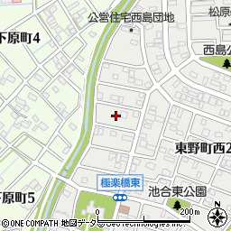 愛知県春日井市東野町西2丁目13周辺の地図