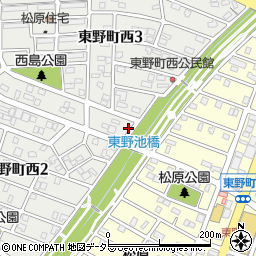 愛知県春日井市東野町西3丁目1周辺の地図