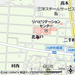 愛知県岩倉市川井町北海戸周辺の地図