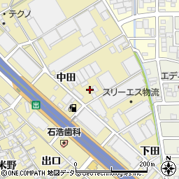 愛知県一宮市丹陽町九日市場中田周辺の地図