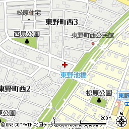 愛知県春日井市東野町西3丁目1-3周辺の地図